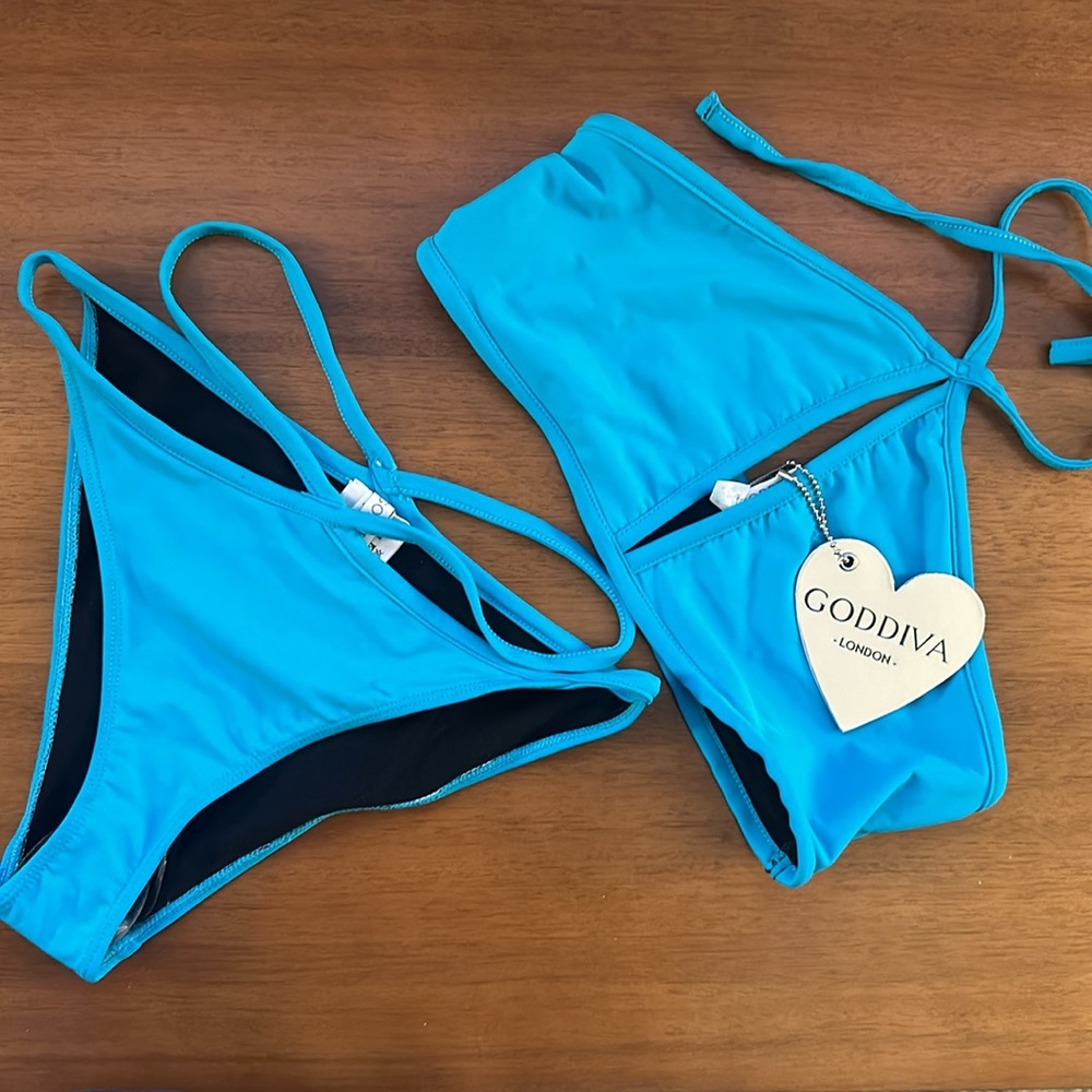 Goddiva Strappy‎ Bikini TOP & BOTTOM SET NEW NWT SIZE XS